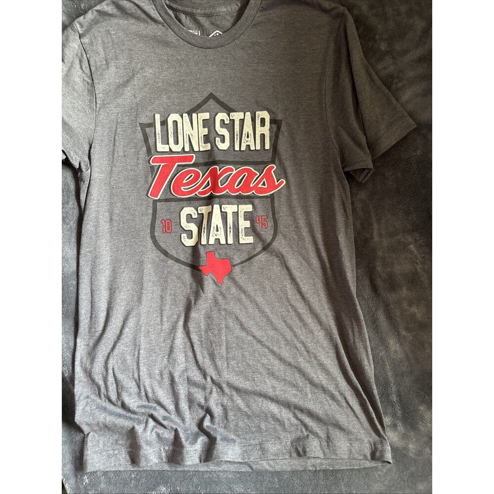 #90 State Life Gray Texas Lone Star State Tshirt Sm